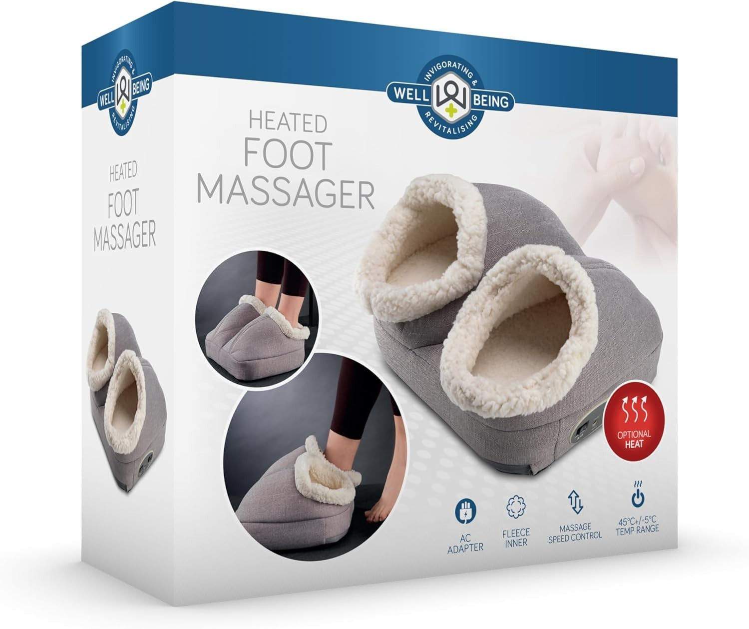 Heated Vibrating Foot Massager Dual Intensity Gentle Warming Relief