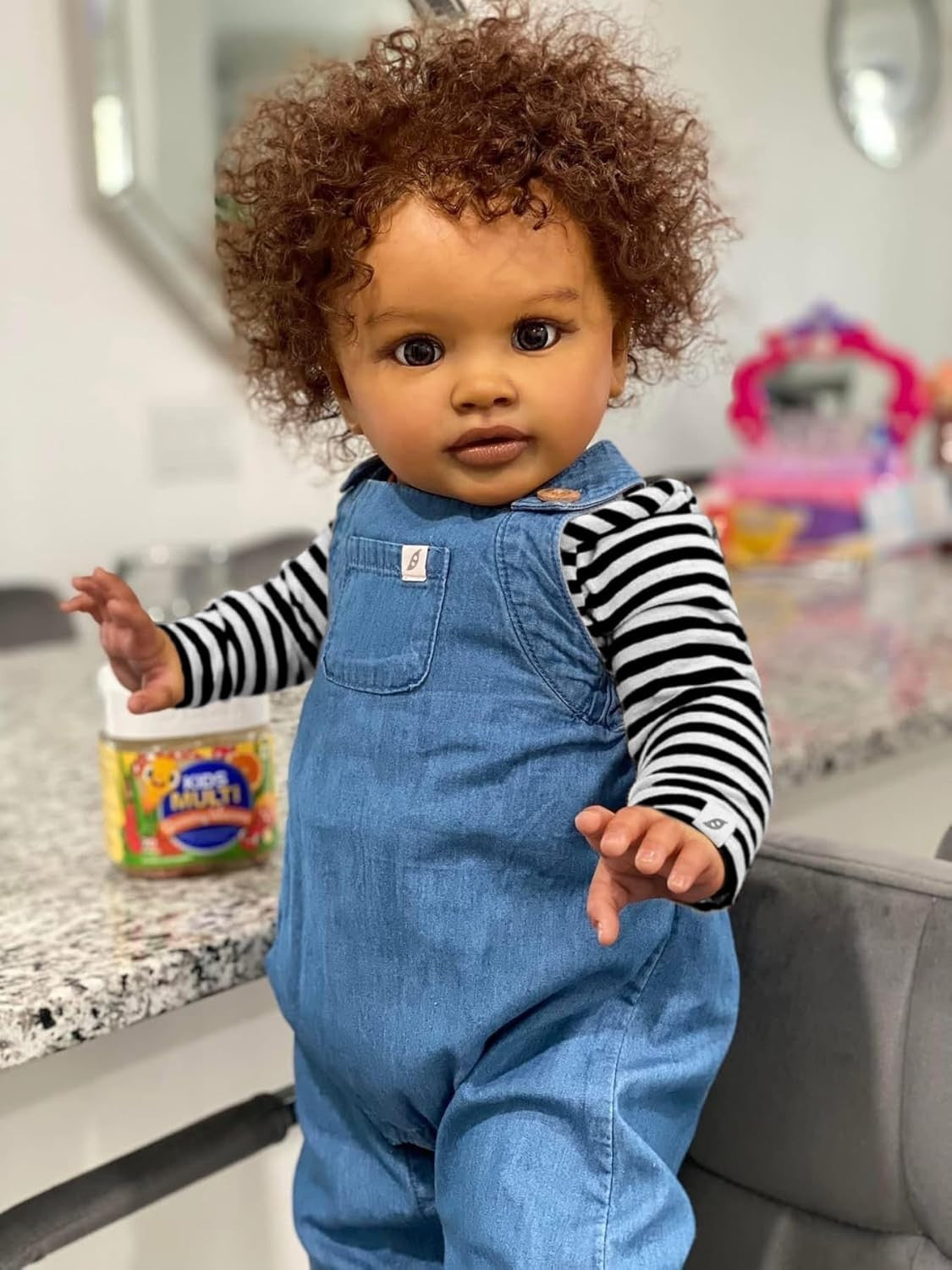 26in Large Toddler Baby Doll Realistic Black Girl Poseable Soft Body