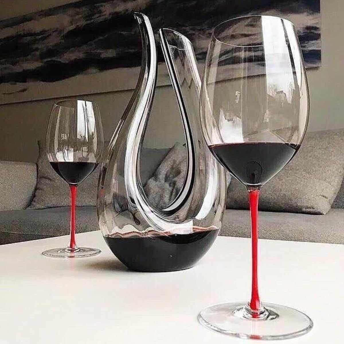 Luxury Crystal Wine Decanter 1.5L Modern Handcrafted Aerator Elegant Gift