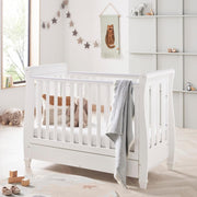 Baby Cot Bed Convertible Toddler Day Bed Adjustable Height Drop Side Bed White
