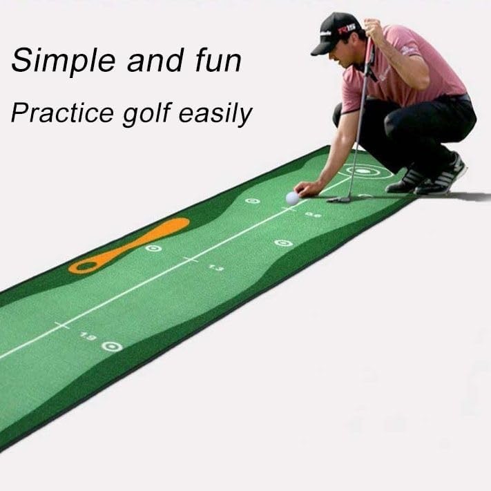 Golf Putting Training Mat Indoor Outdoor Practice Green Alignment Aid