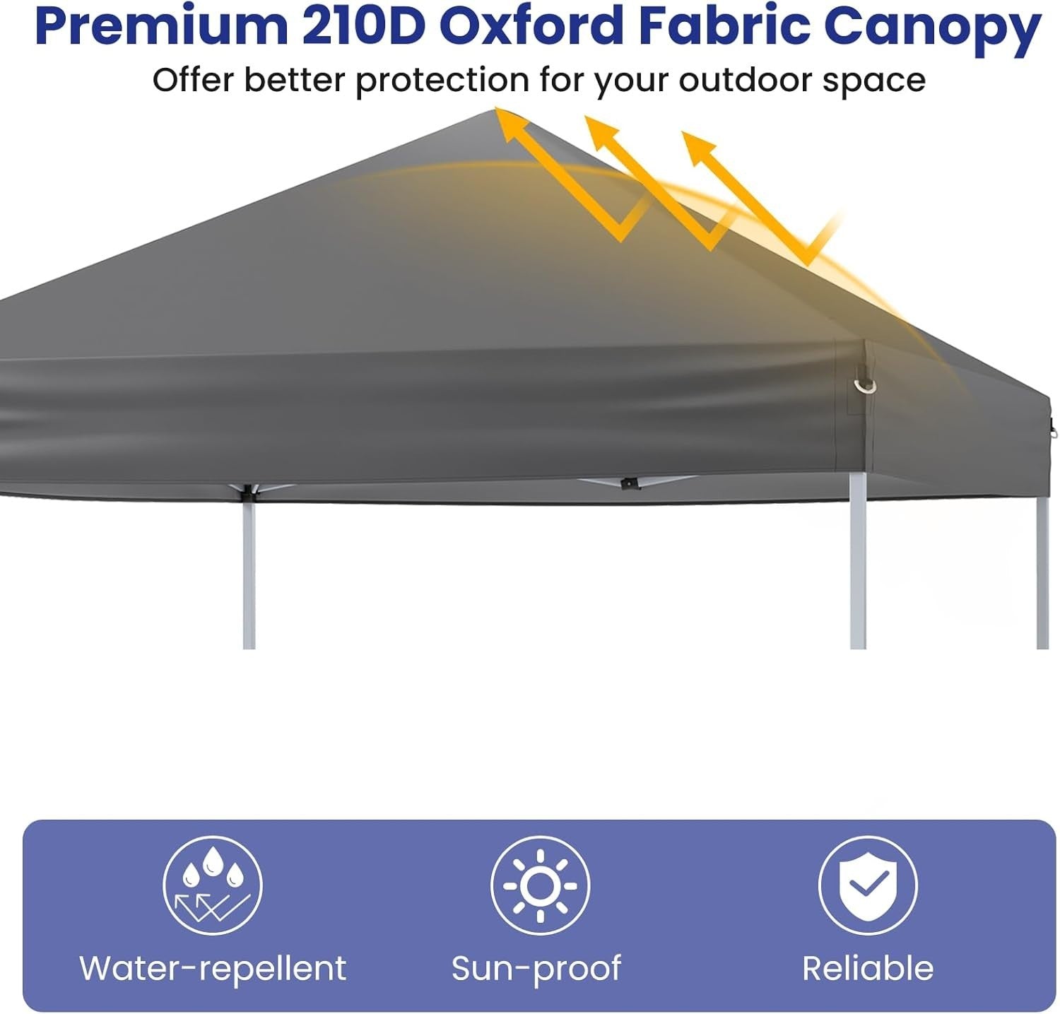 2x2m Pop Up Gazebo Adjustable Waterproof Sun Shelter w/ Carry Bag Grey