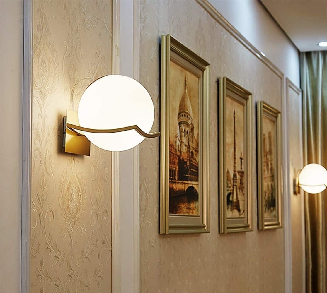 Modern LED Glass Globe Wall Light 16cm Elegant Indoor Sconce