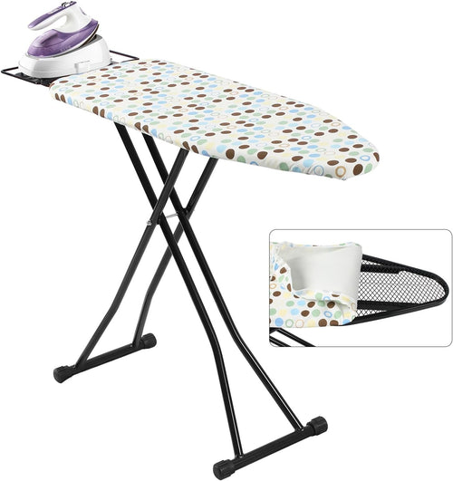 Compact Ironing Board Adjustable Height Anti Slip with Iron Rest 90x31cm