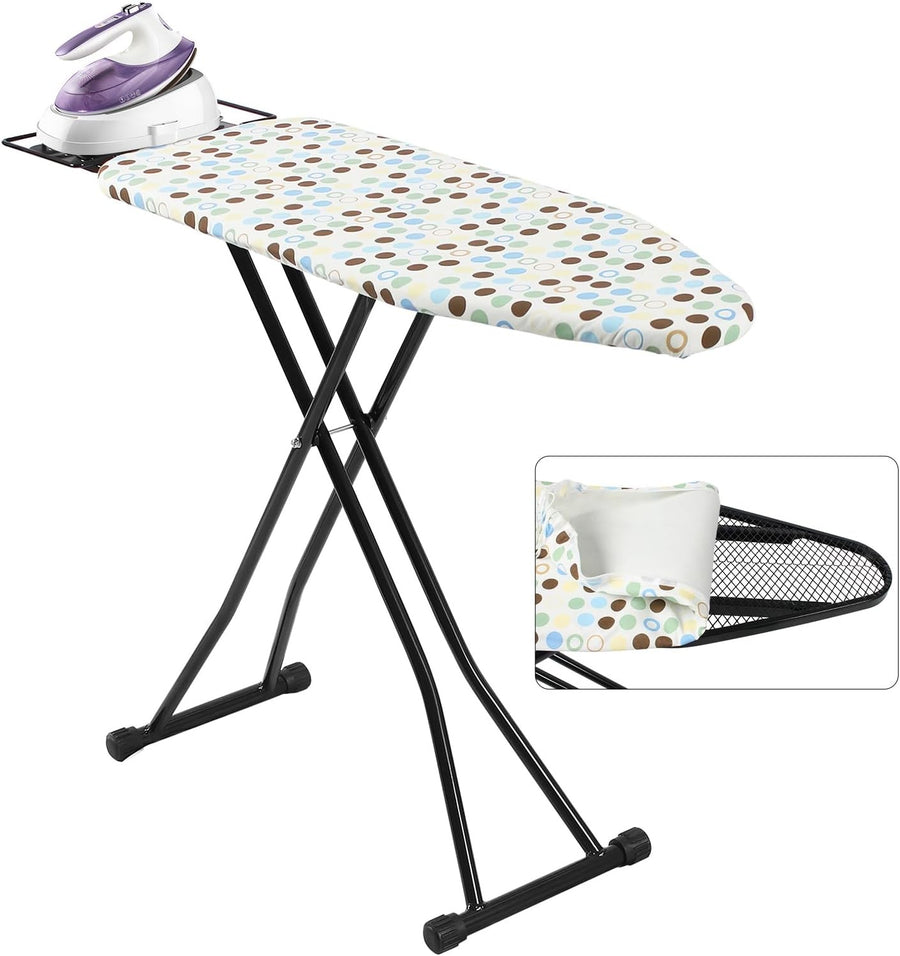 Compact Ironing Board Adjustable Height Anti Slip with Iron Rest 90x31cm