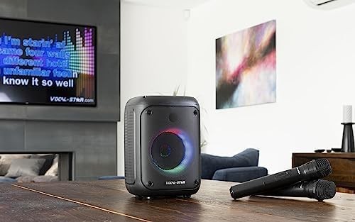 80W Karaoke Machine with 2 Wireless Mics Bluetooth Speaker
