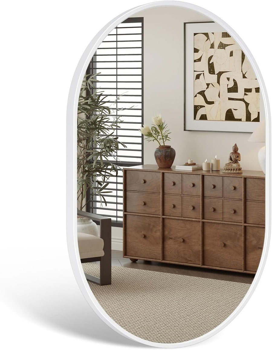 Oval Wall Mirror 50x70cm Modern Hanging Mirror for Bathroom, Hallway