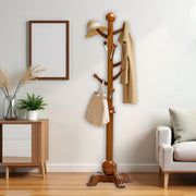 Wood Standing Coat Rack 8 Hooks | Heavy Duty Hat & Coat Stand 173cm