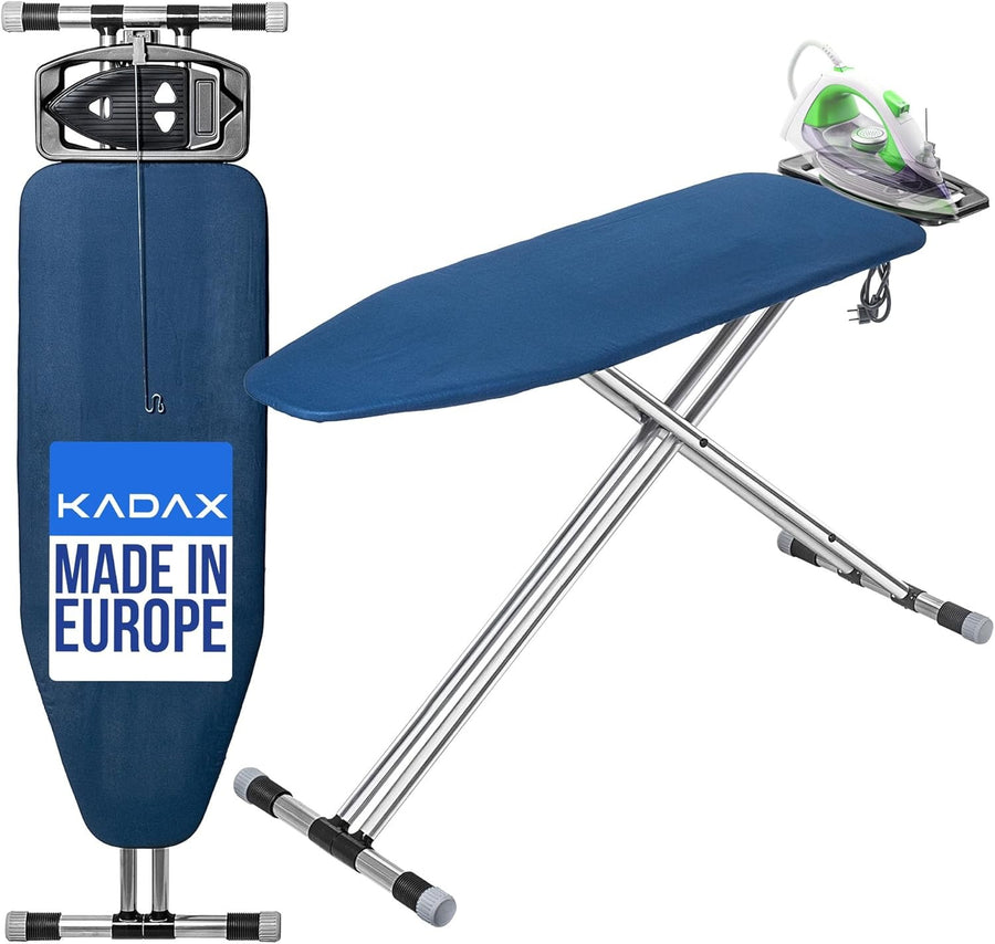 Extra Large Ironing Board 120x42cm Adjustable Height Iron Rest Cable Holder