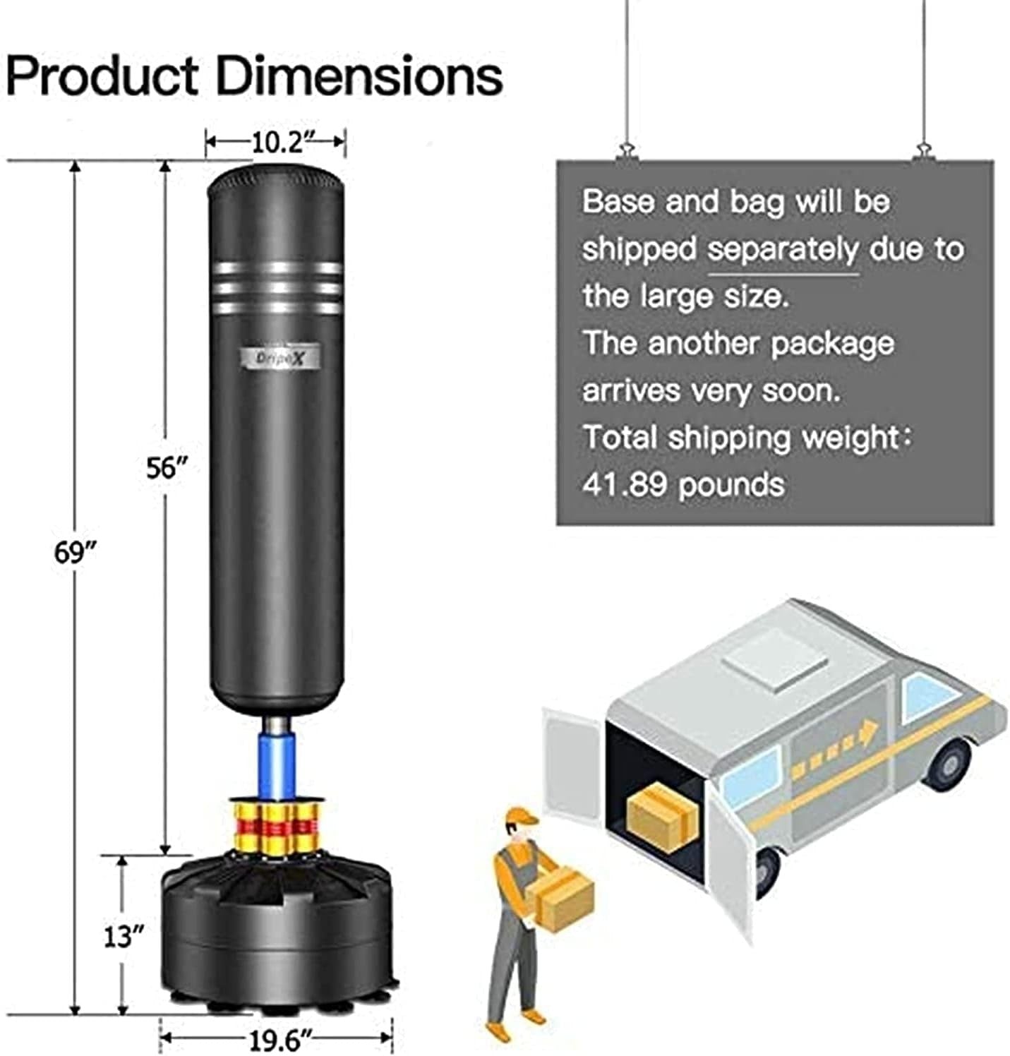 Free Standing Punching Bag Heavy Duty Boxing Kickboxing MMA Training