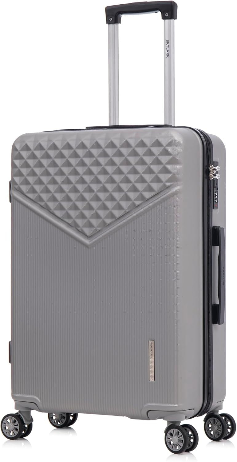Medium 24” ABS Check In Suitcase Lightweight Hard Shell 4 Wheel Spinner