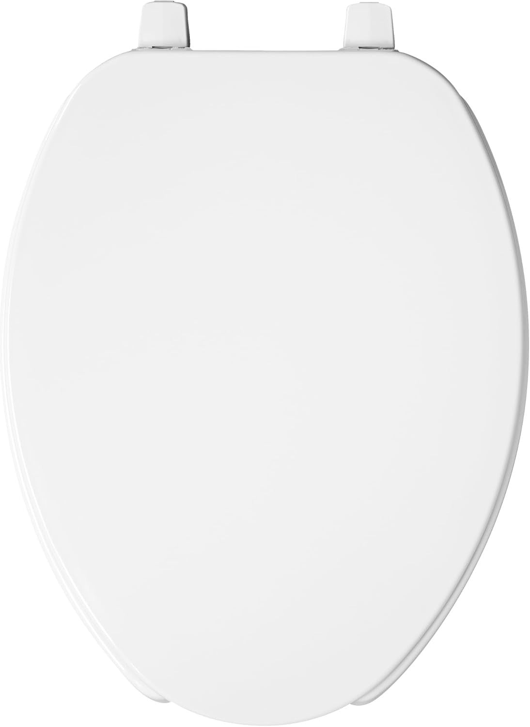 Economy Elongated Open Front Toilet Seat w/ Cover Easy Clean White Plastic