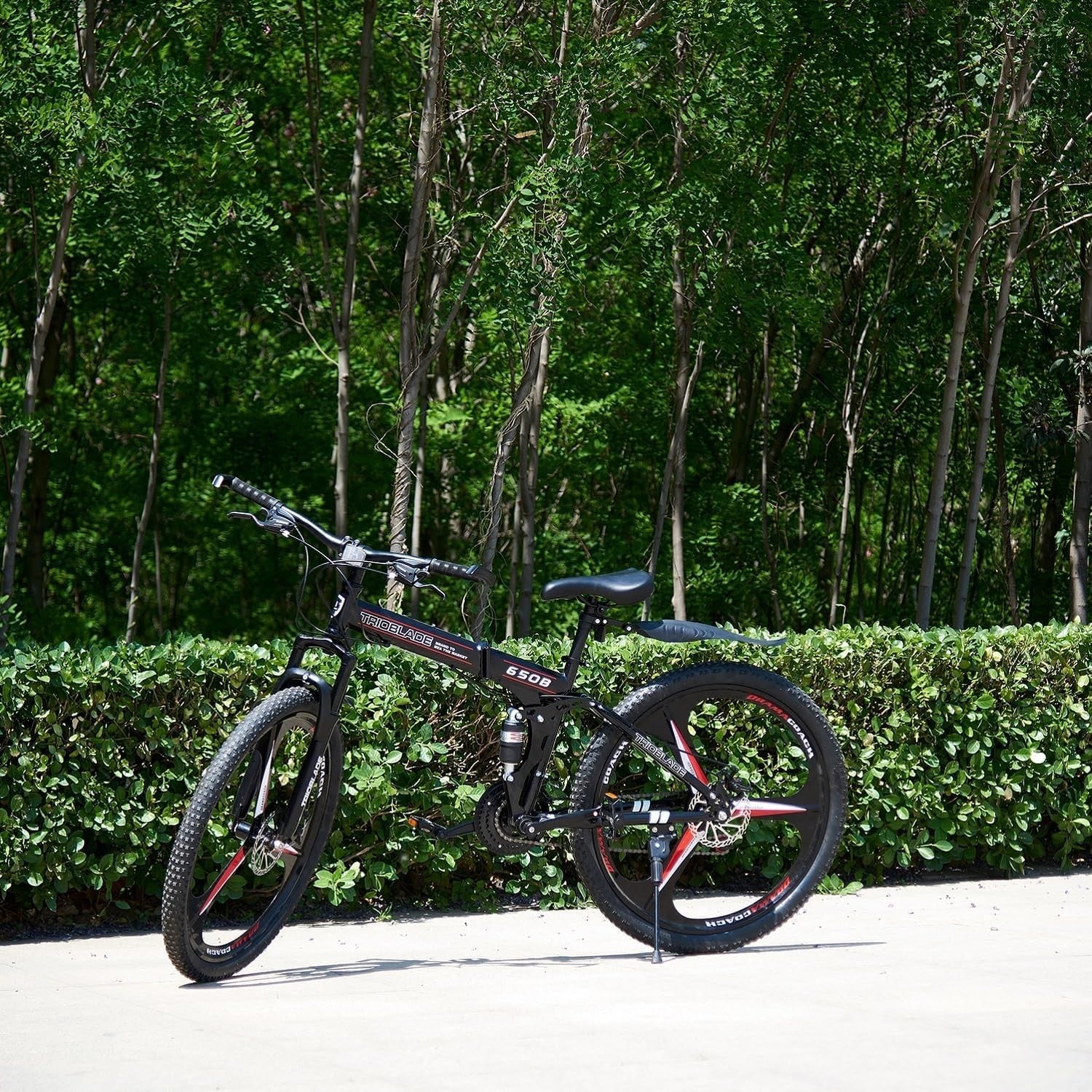 Foldable 26" Mountain Bike Dual Suspension 21-Speed 3-Spoke Wheels