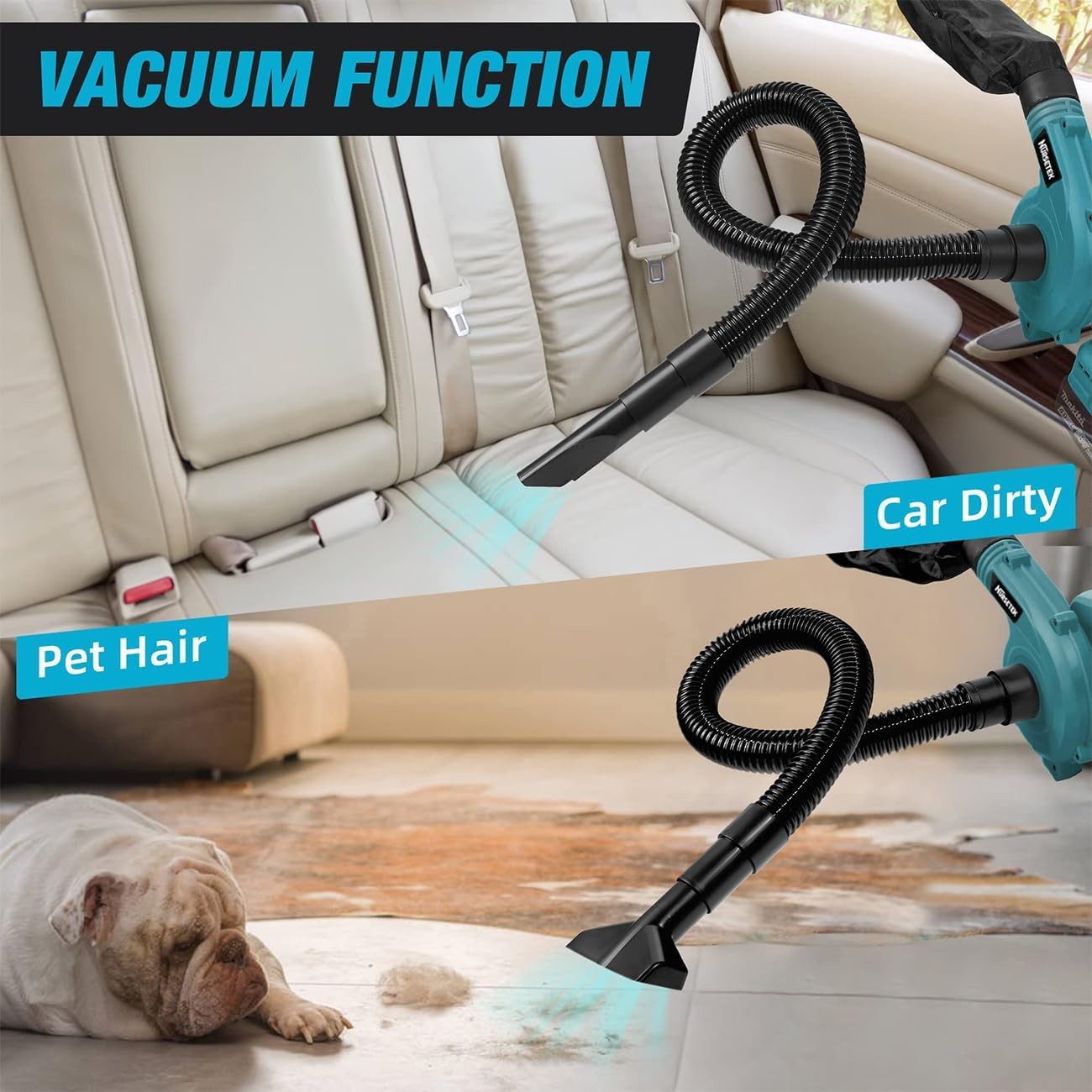 Cordless Leaf Blower Vacuum 18V Twin Battery Garden Patio Car Cleaner