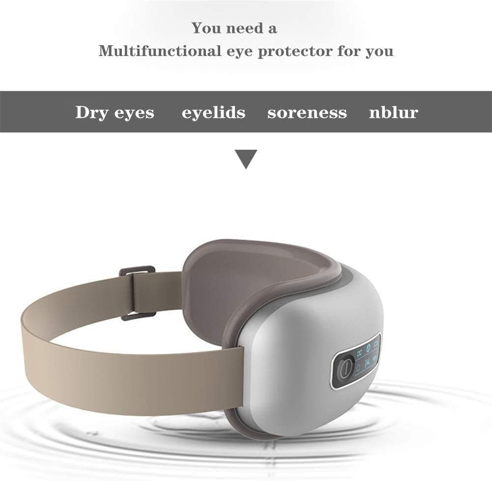 Heated Eye Massager w Air Pressure Vibration Bluetooth Rechargeable