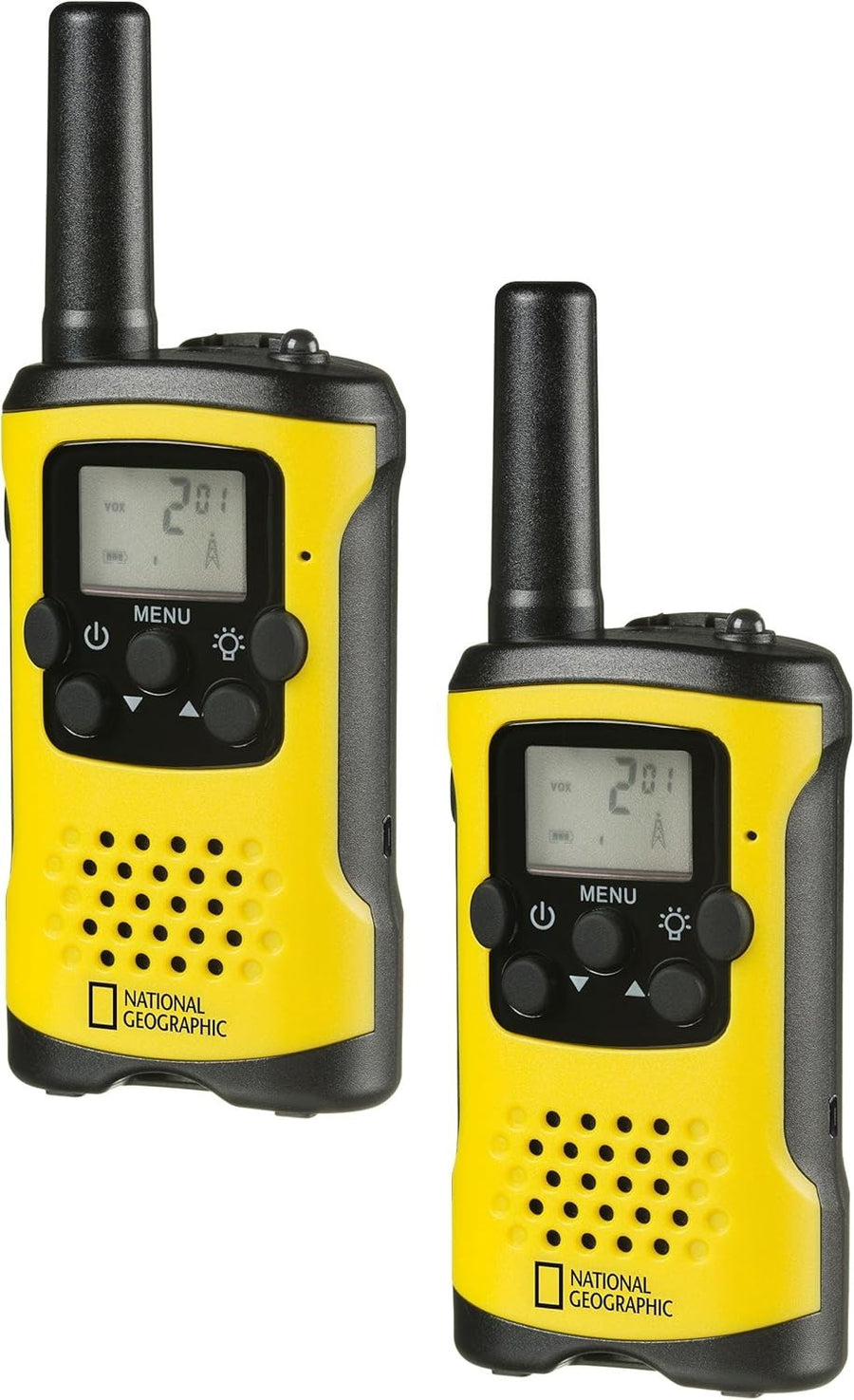 Compact Walkie Talkies 2 Pack 6km Range VOX Hands Free w/ Flashlight