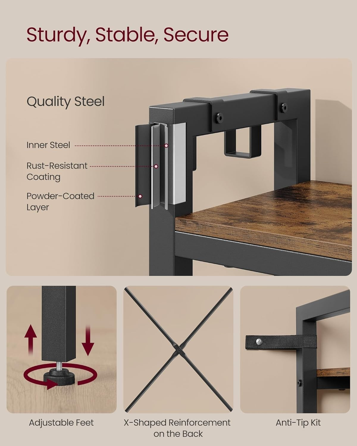 Entryway Hall Tree with Shoe Bench & Storage Hooks | 120x40x190cm