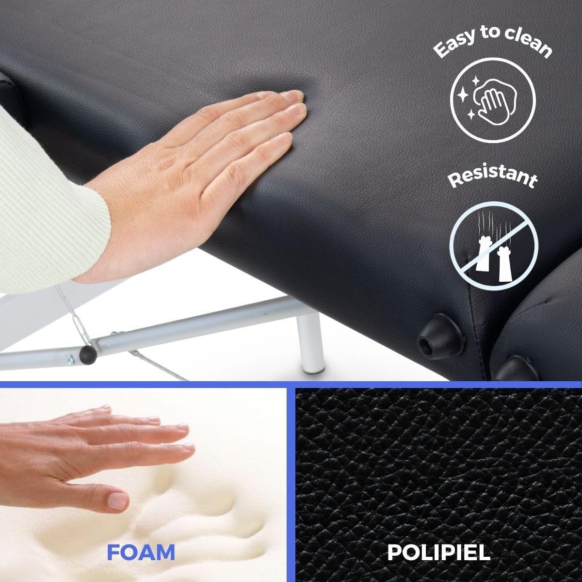 Portable Aluminium Massage Table Foldable Adjustable Therapy Spa Bed Black