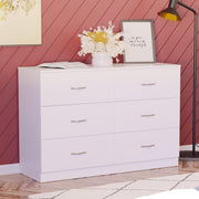 White 6 Drawer Chest Bedroom Storage Unit Sliding Drawers Flatpack