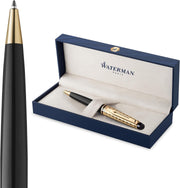 Black & Gold Ballpoint Pen Medium Blue Ink Luxury Gift