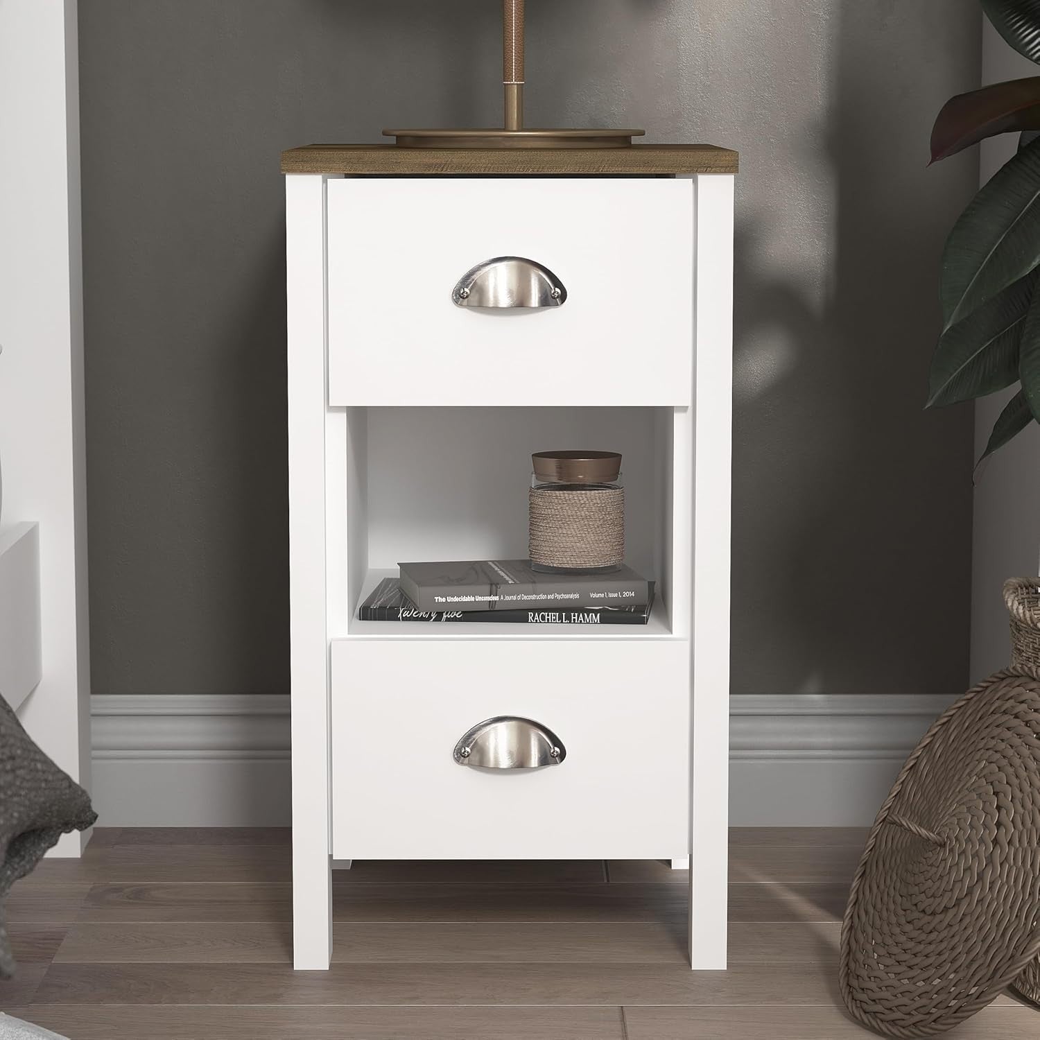 2x White Oak Bedside Tables with Drawers – Stylish Modern Nightstands