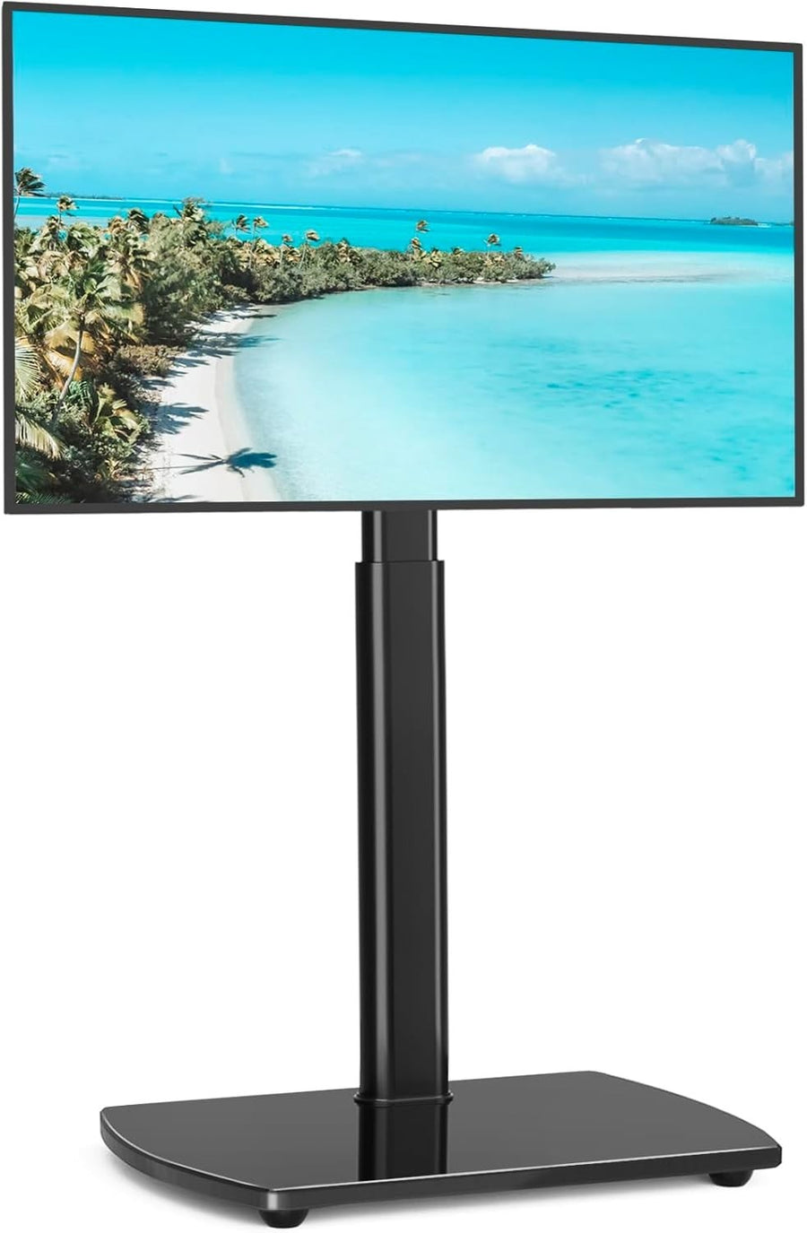 Glass Base TV Stand 32–65” Swivel Mount Height Adjustable VESA 400x400