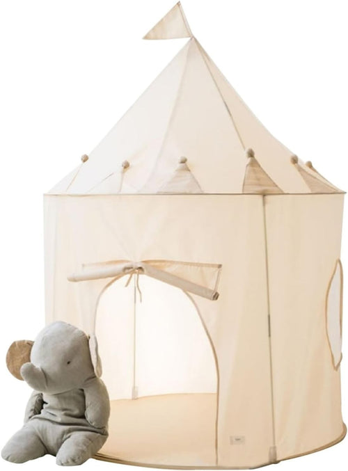 Neutral Beige Kids Indoor Play Tent Pop Up Fort House Large