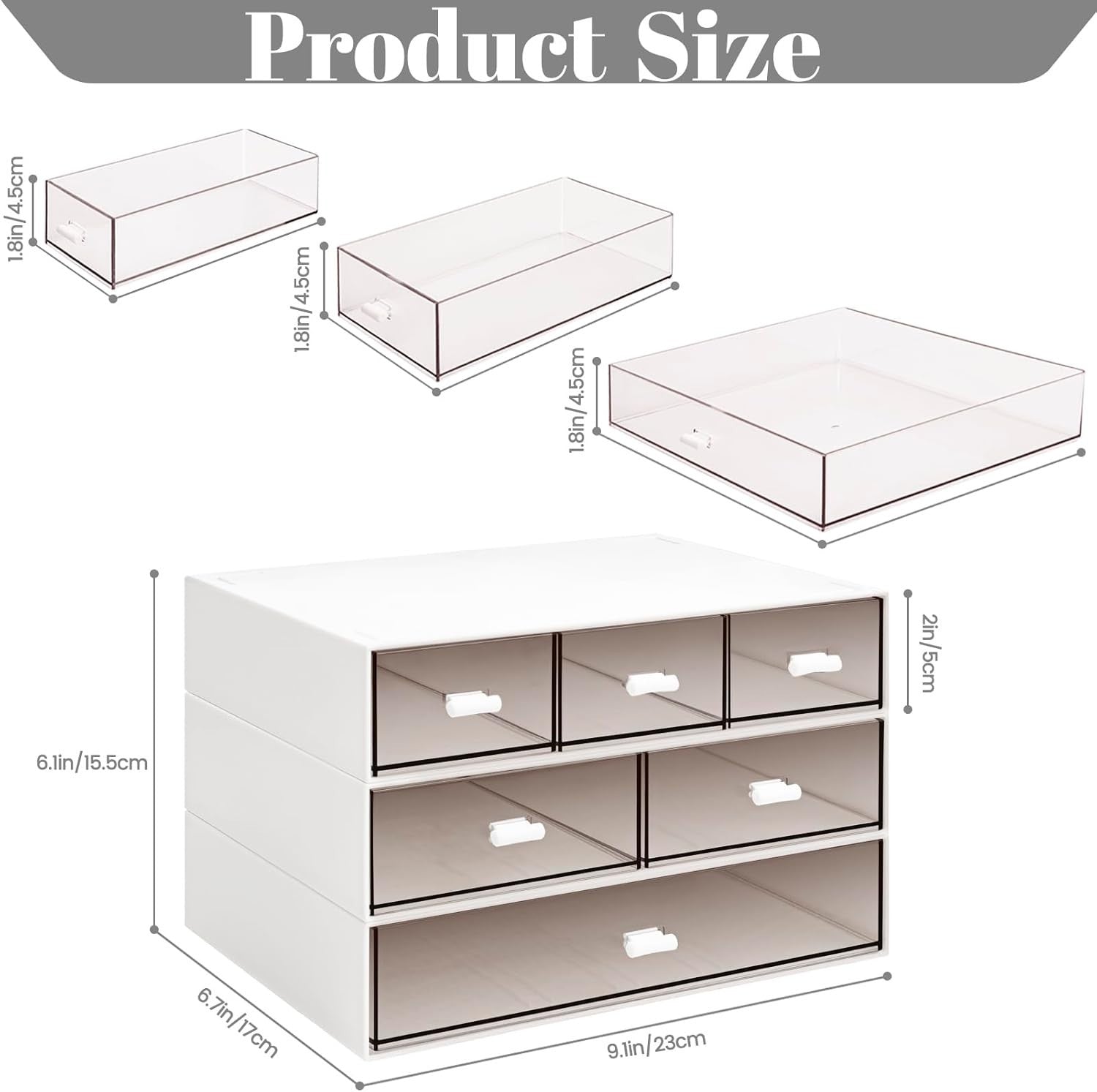 3 Tier Desk Organizer 6 Drawers Stackable Desktop Storage Box Office Home