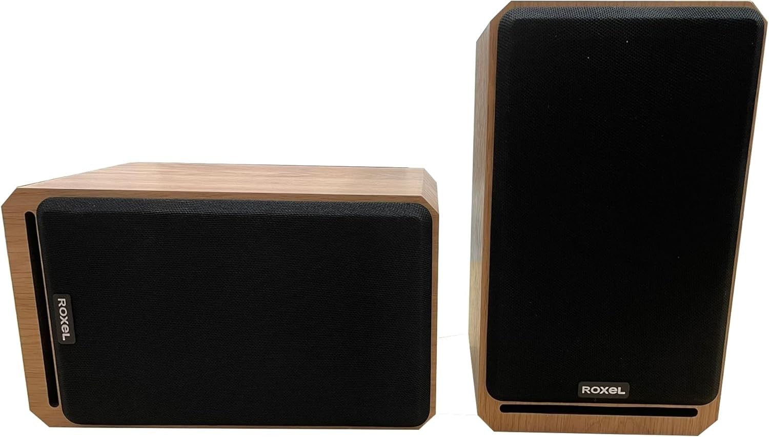 Bookshelf Speakers 150W RMS Deep Bass Wood Cabinet Carbon Fibre Woofer Hi-Fi
