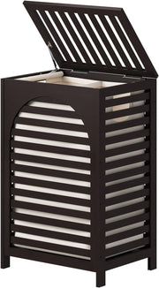 Large Bamboo Laundry Hamper with Lid & Liner | 85L Ventilated Clothes Basket Bro