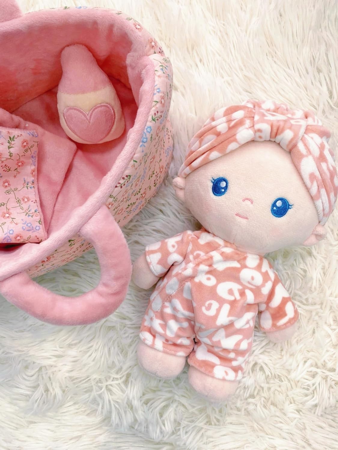 Soft Plush Baby Doll 9in First Cuddle Sleeping Rag Toy Gift Set