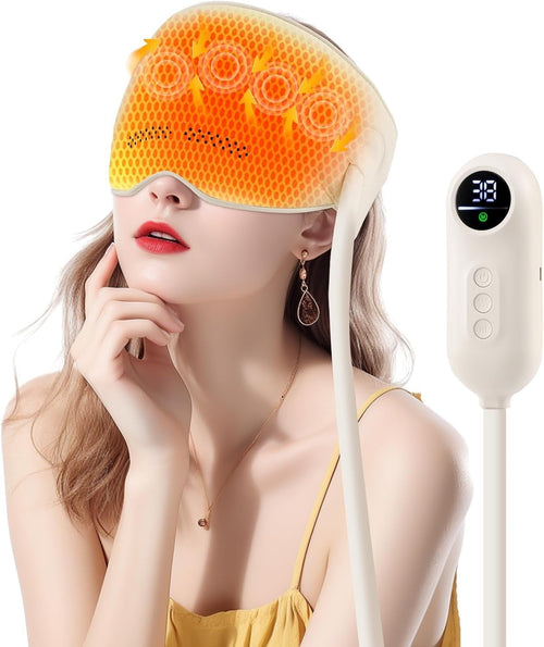 360° Electric Head Massager with Heat Eye Compress Migraine Relief Sleep Aid