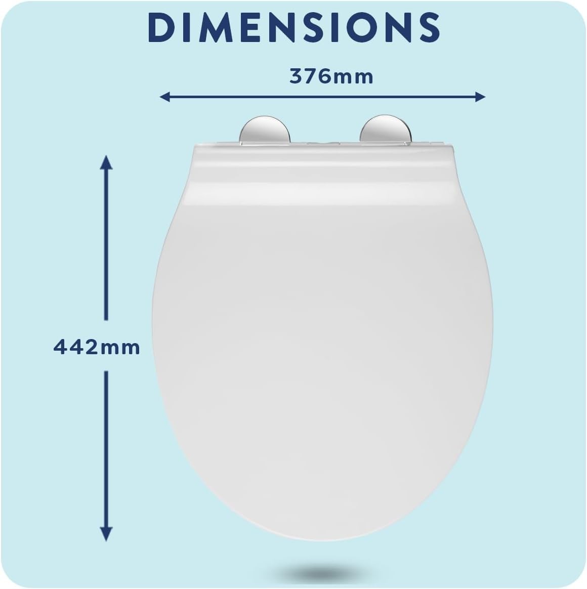 White Slimline Oval Toilet Seat Soft Close Quick Release Antibacterial