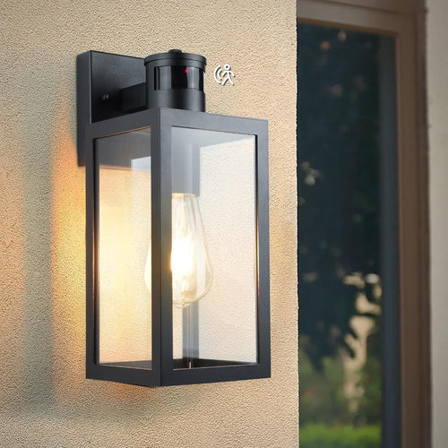 Outdoor Motion Sensor Wall Light Black | Dusk to Dawn Energy Saving