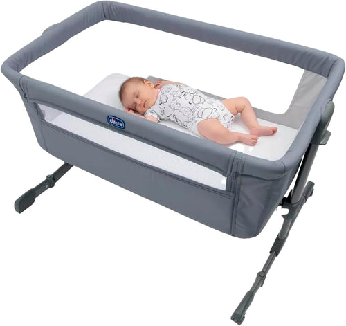 Next2Me Baby Bedside Crib Adjustable Height Travel Cot with Mattress 0-6M
