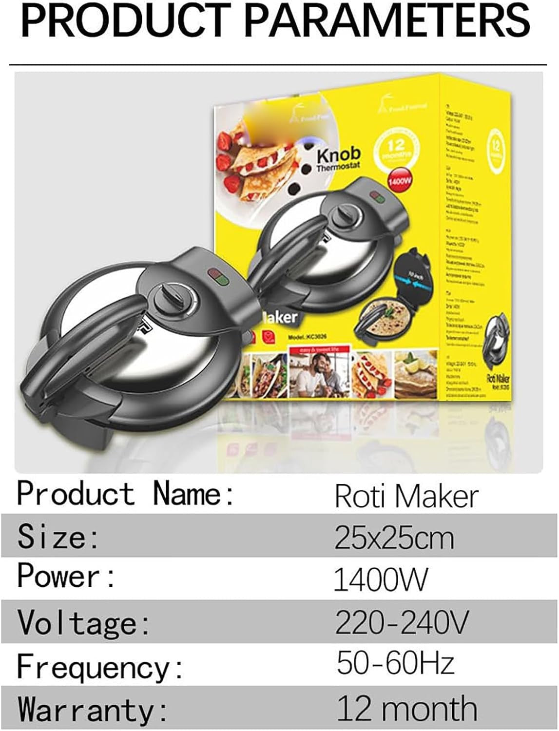 1400W Electric Pancake Maker | Non-Stick Double-Sided Crepe & Omelette Machine
