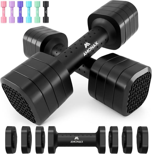 Adjustable Dumbbell Set Pair 2–5lb 4-in-1 Quick Lock Non-Slip Home Gym