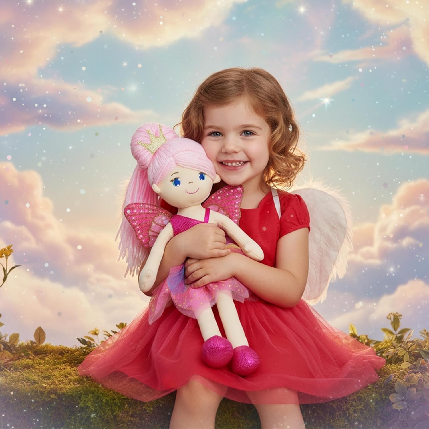 Enchanted Fairy Doll 40cm Plush Soft Toy Glowing Wings Girl Gift