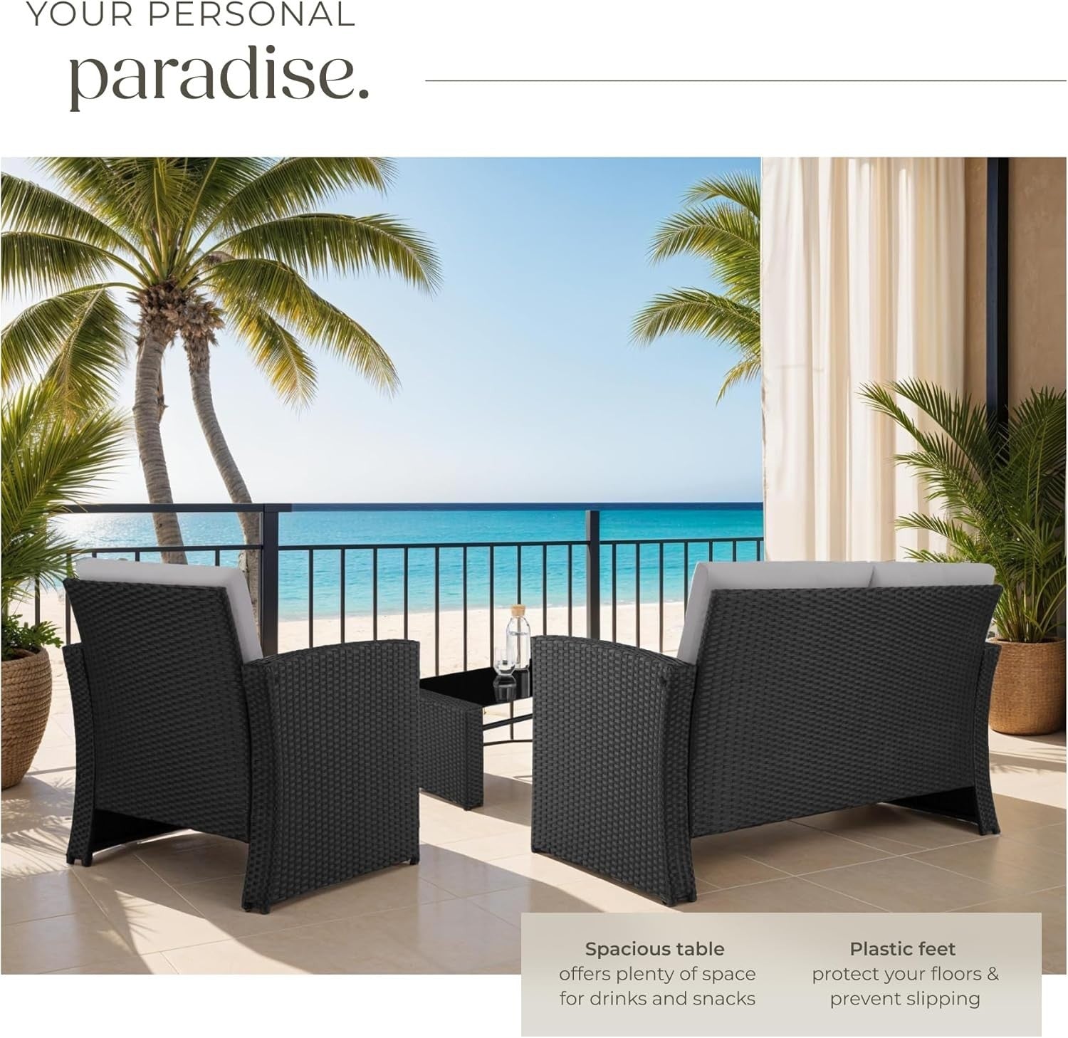 Rattan Garden Furniture Set 4 Seater Sofa Table Chairs Cushions Patio