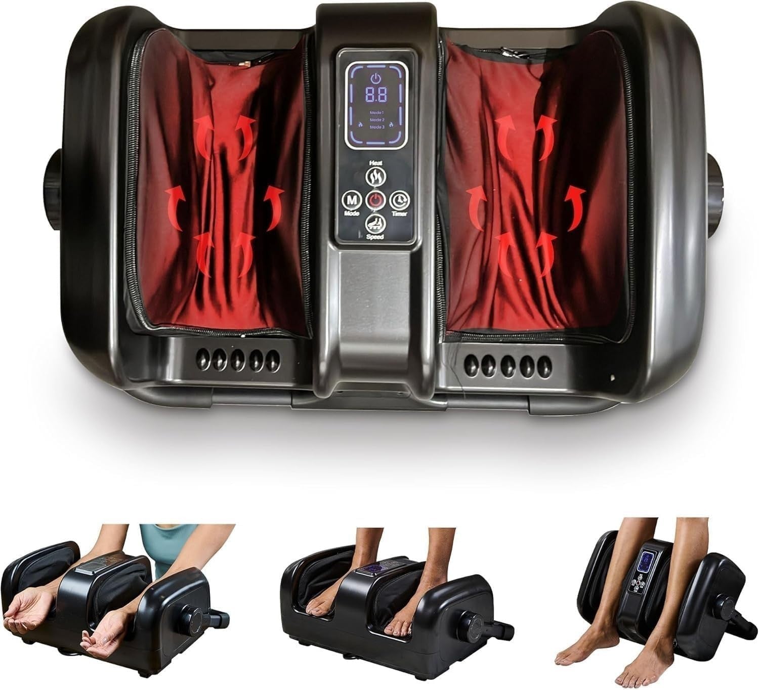 Electric Foot & Calf Massager with Heat Shiatsu for Pain Relief & Circulation