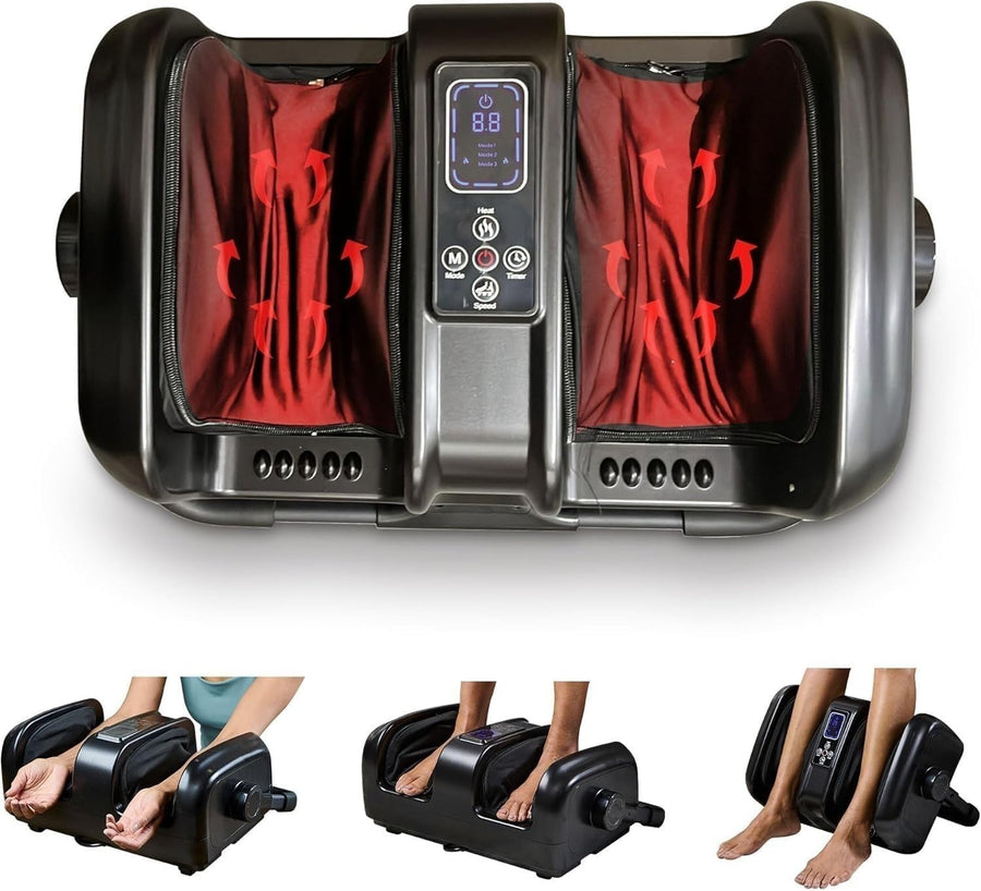 Electric Foot & Calf Massager with Heat Shiatsu for Pain Relief & Circulation