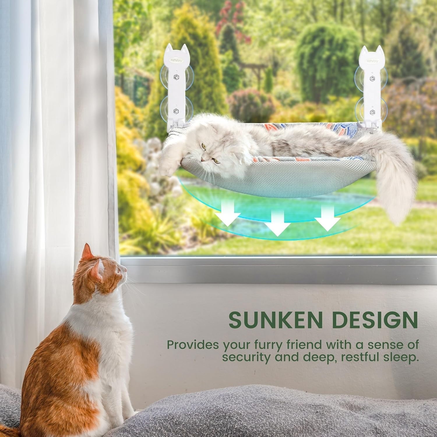 2 Pack Cat Window Hammock Foldable Perch w Glow Reversible Mat