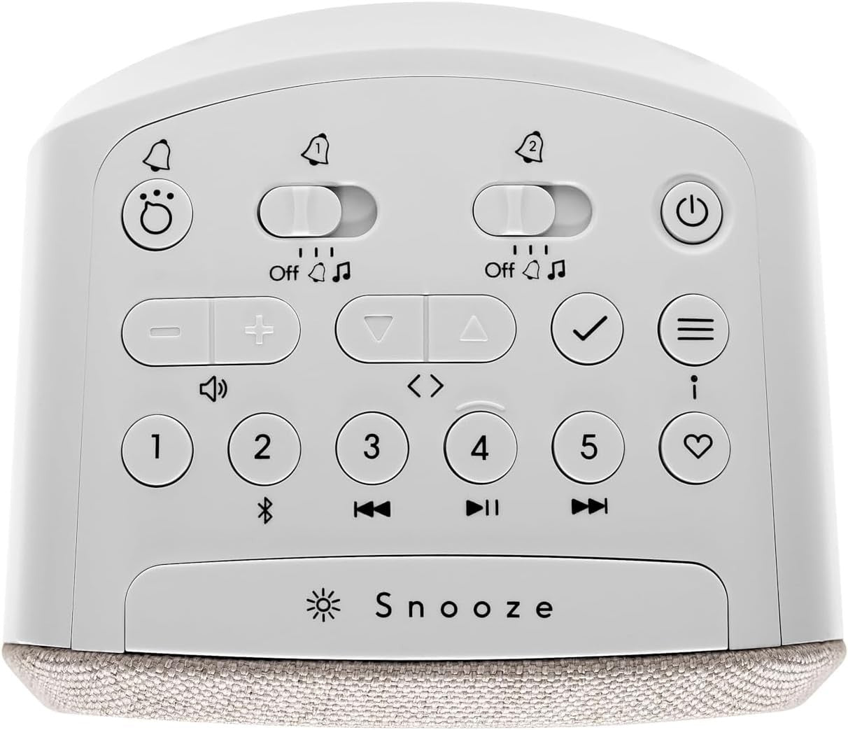 Digital FM/DAB/DAB+ Clock Radio with Bluetooth & Dual Alarms, White