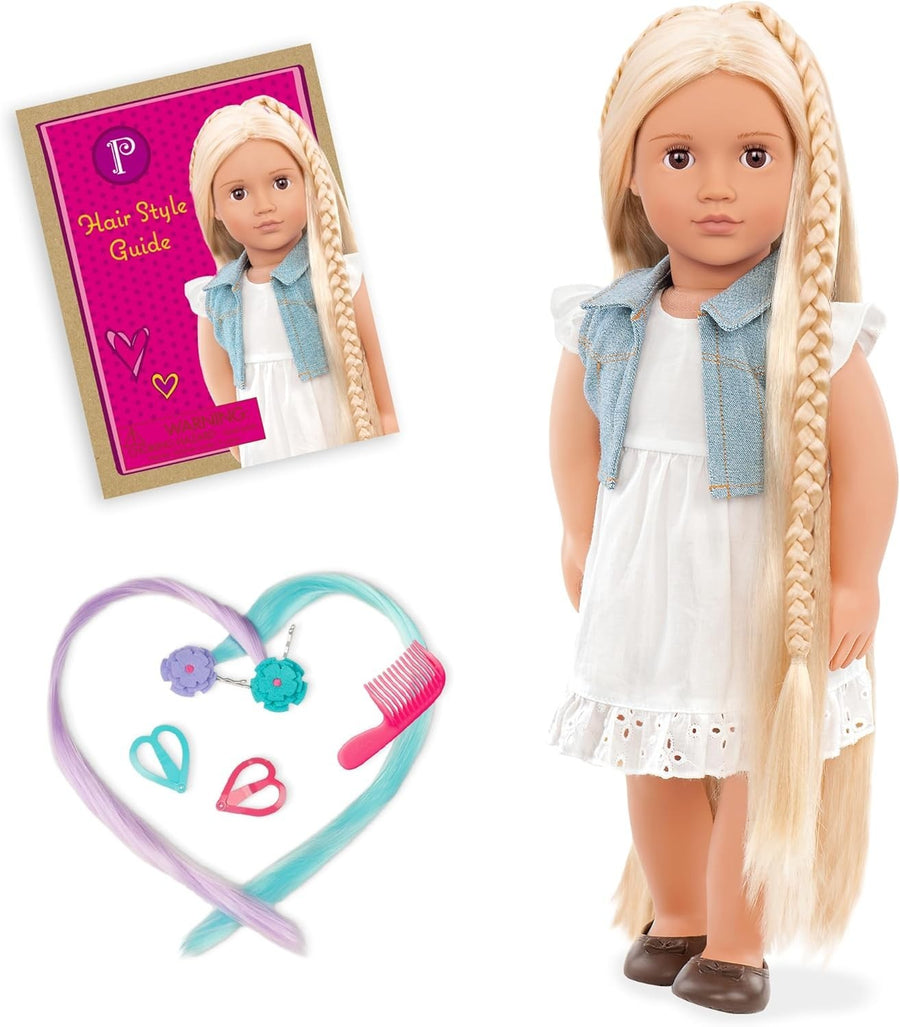 18in Hair Play Doll Blonde Long Hair Styling Accessories Gift for Kids