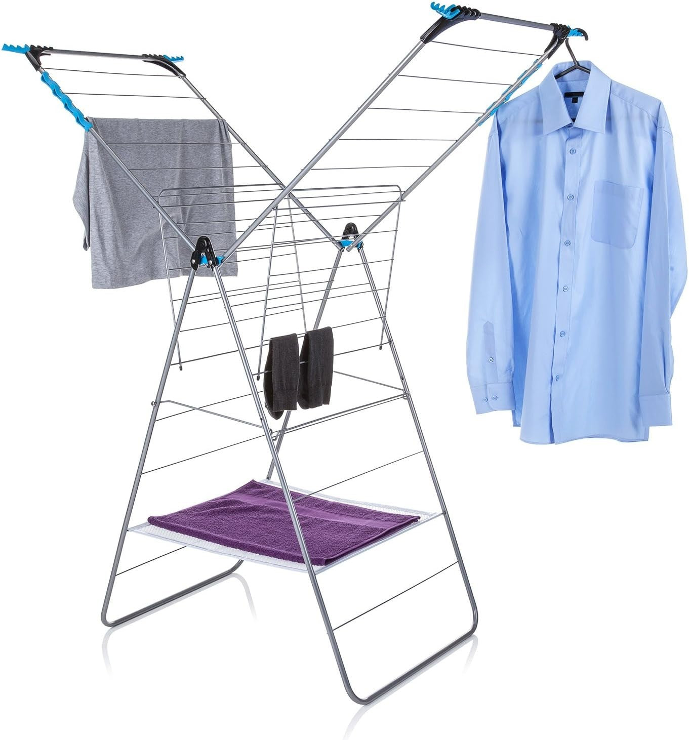 Extra Large Winged Clothes Airer 24m Drying Rack Folding Indoor Laundry