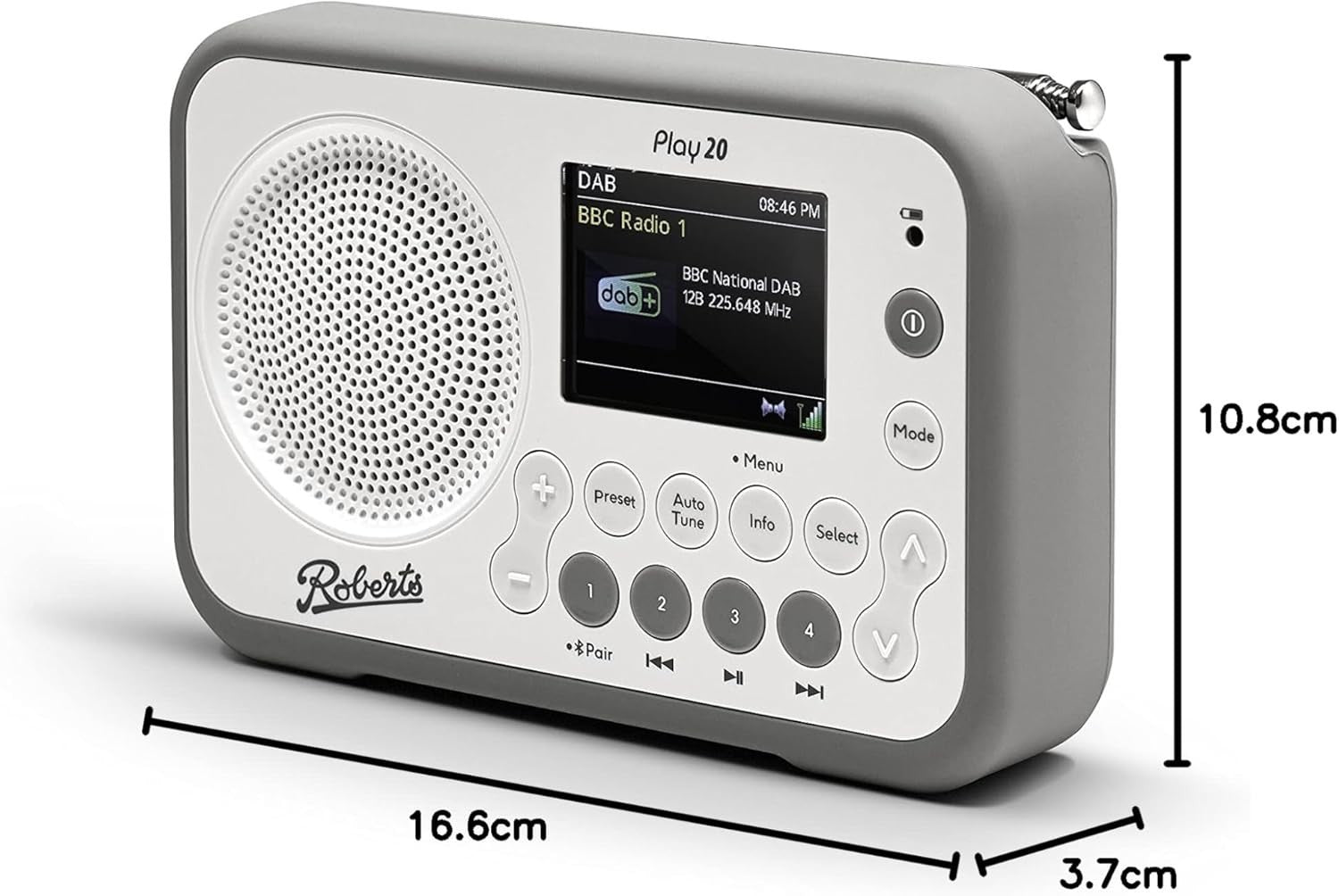 Portable DAB/FM Digital Radio with Colour Screen & Headphone Socket