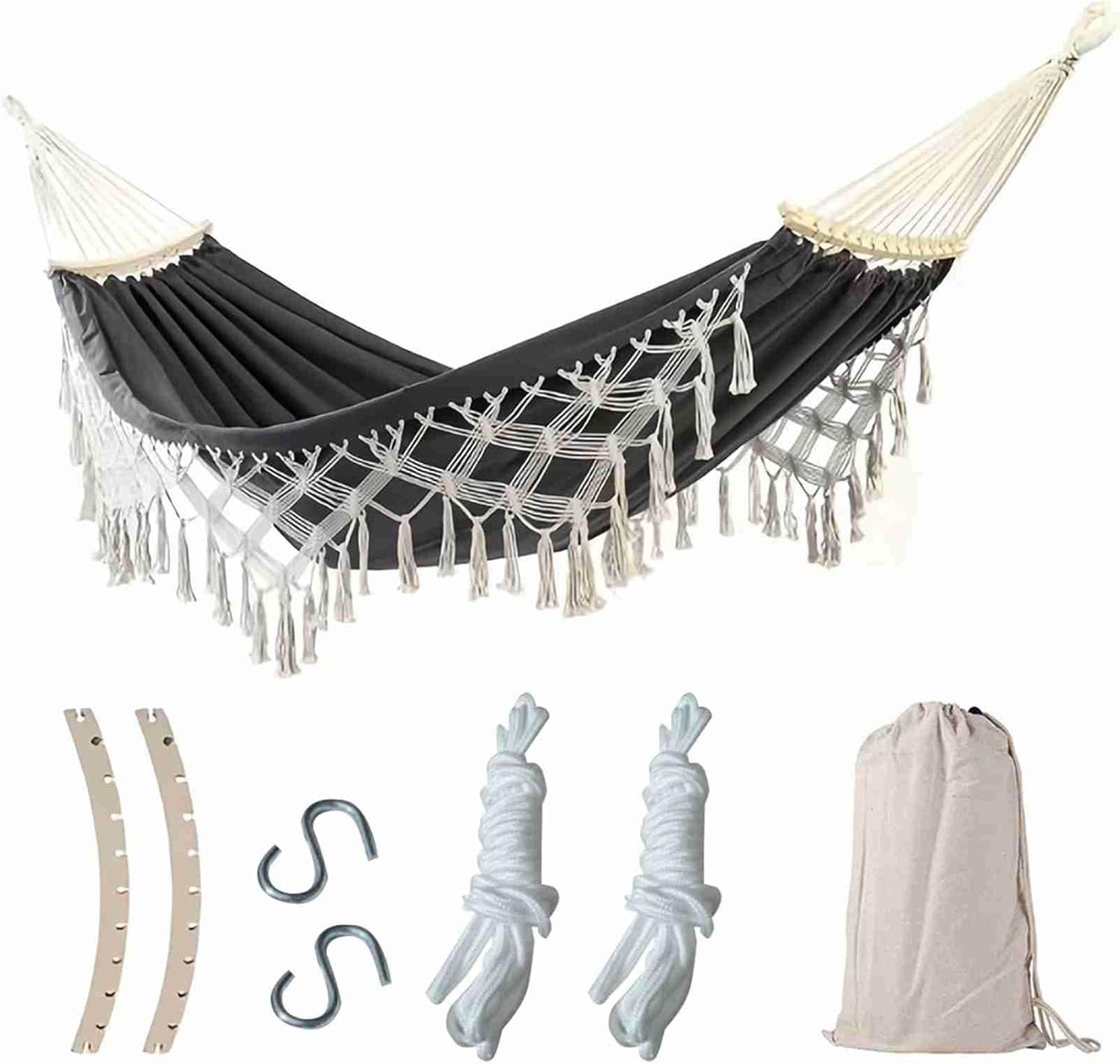 Portable Foldable Hammock for Adults - Canvas, Double Bar Design, 36"x60"