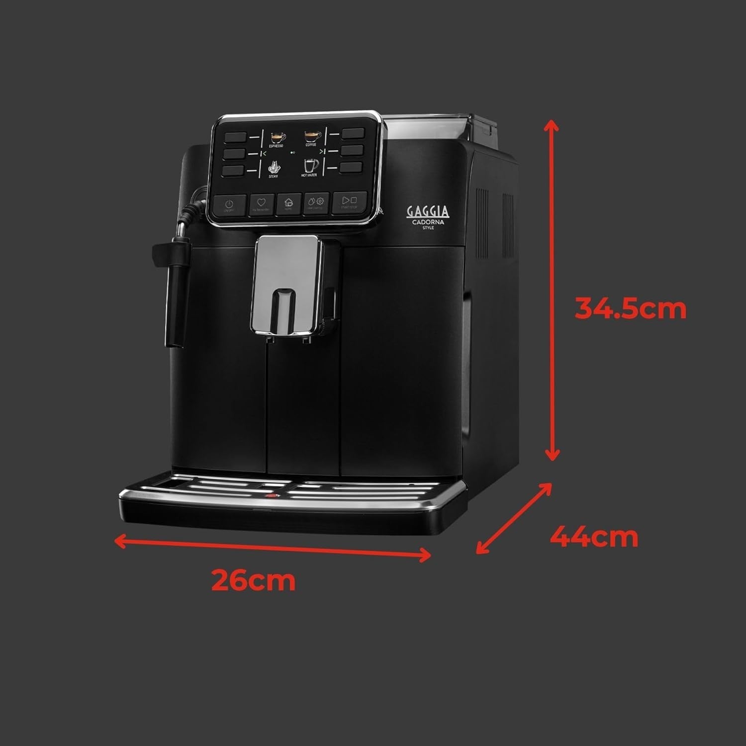Automatic Bean-to-Cup Coffee Machine 1900W Steam Wand Compact Black