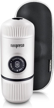 Portable Manual Espresso Maker with Case | High-Pressure Travel Coffee White