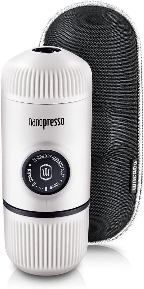 Portable Manual Espresso Maker with Case | High-Pressure Travel Coffee White